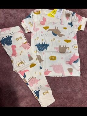 Girls' Dinosaur Print Pajama Set